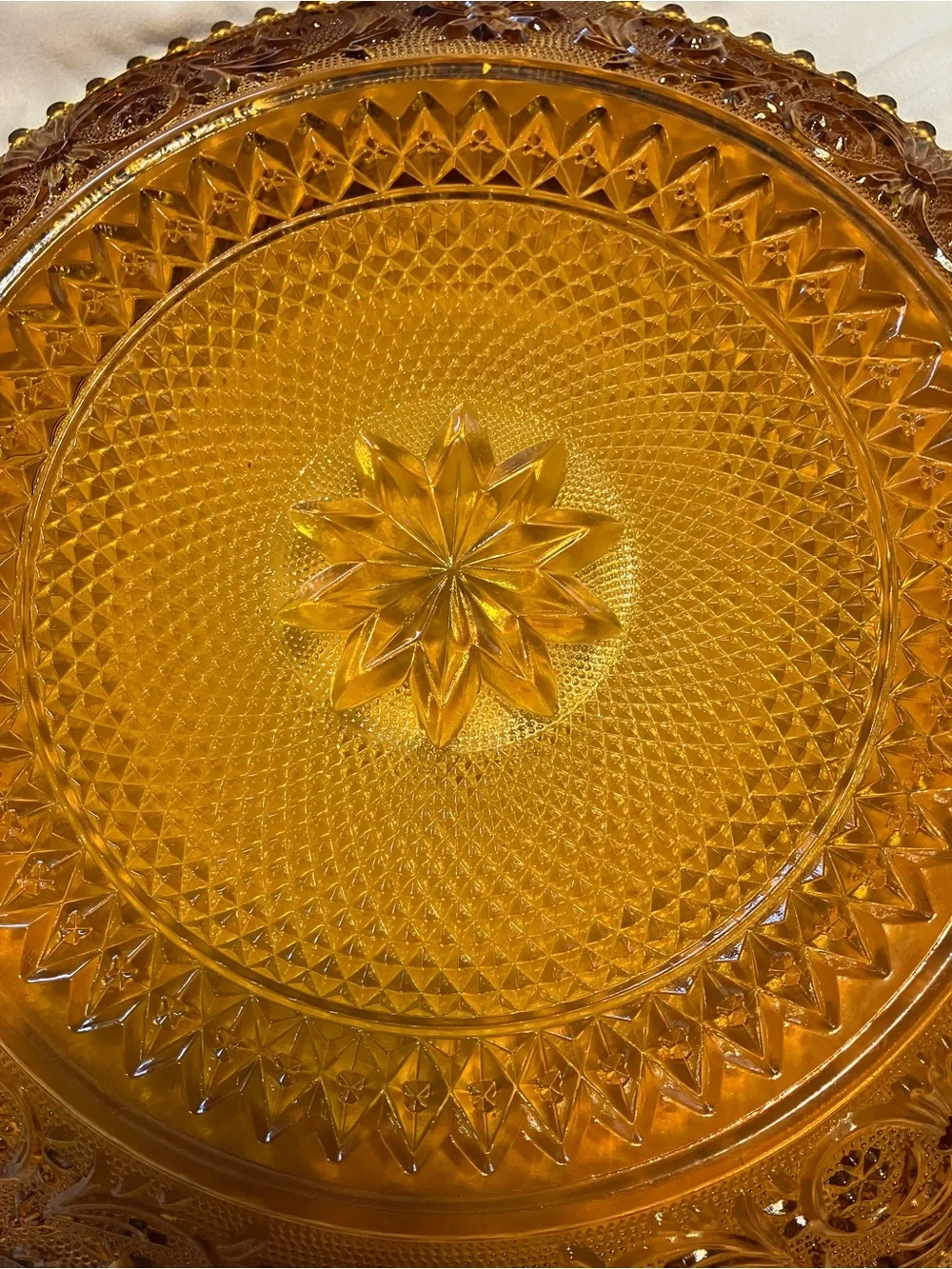 Amber Decorative Glass Serving Platter - Elegant Home Dining Centerpiece
